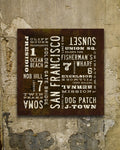 San Francisco City Art Canvas hanging on wall