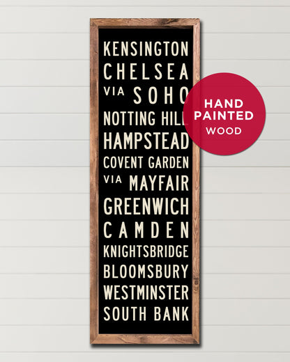 Small London Metro Subway Sign Art on wood - Transit Design