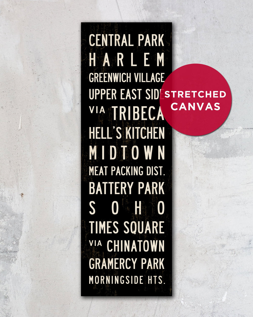 Small New York Subway Sign, stretched canvas wall art