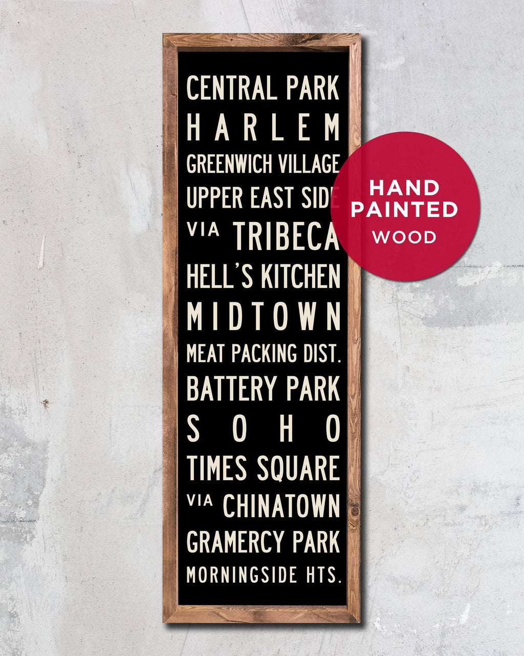 New York Subway Sign Art on handmade wood - Transit Design