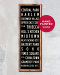 New York Subway Sign Art on handmade wood - Transit Design