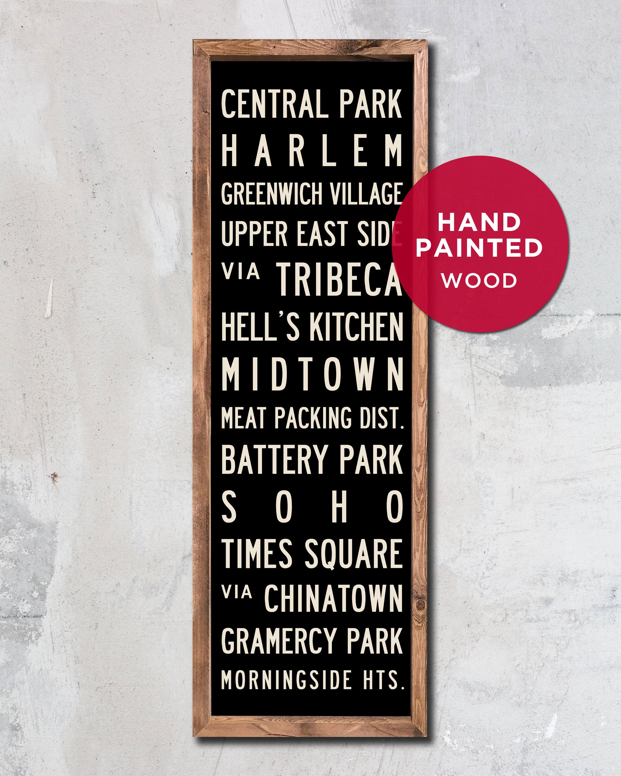 New York Subway Sign Art on handmade wood - Transit Design