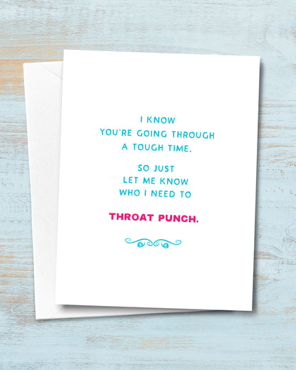 Throat Punch Difficult Time Card with envelope - Transit Design