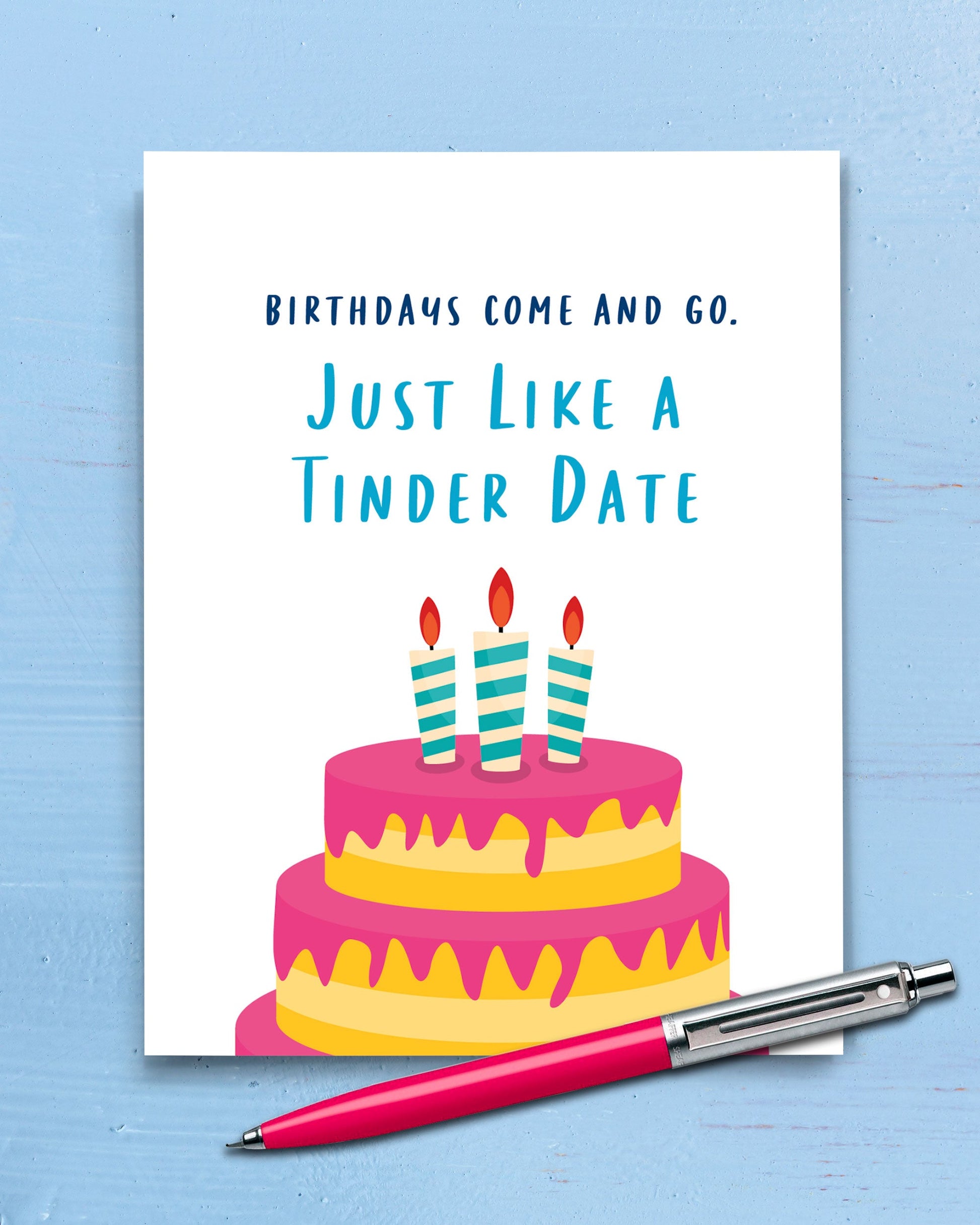 Tinder Date Funny Birthday Card - Transit Design
