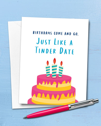 Tinder Date Funny Birthday Card from Transit Design