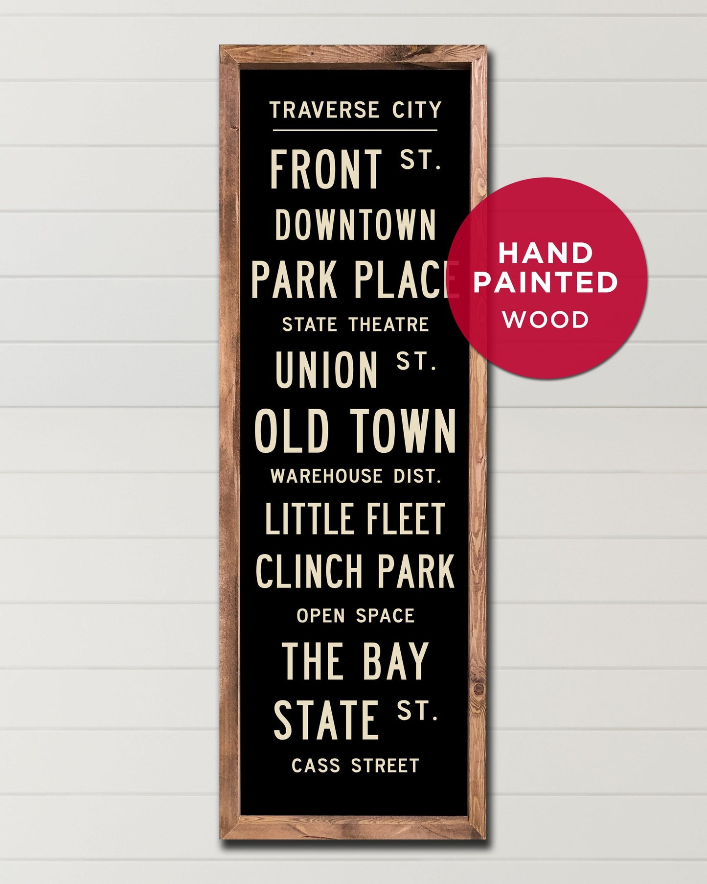 Wood Traverse City Subway Sign Art - Transit Design