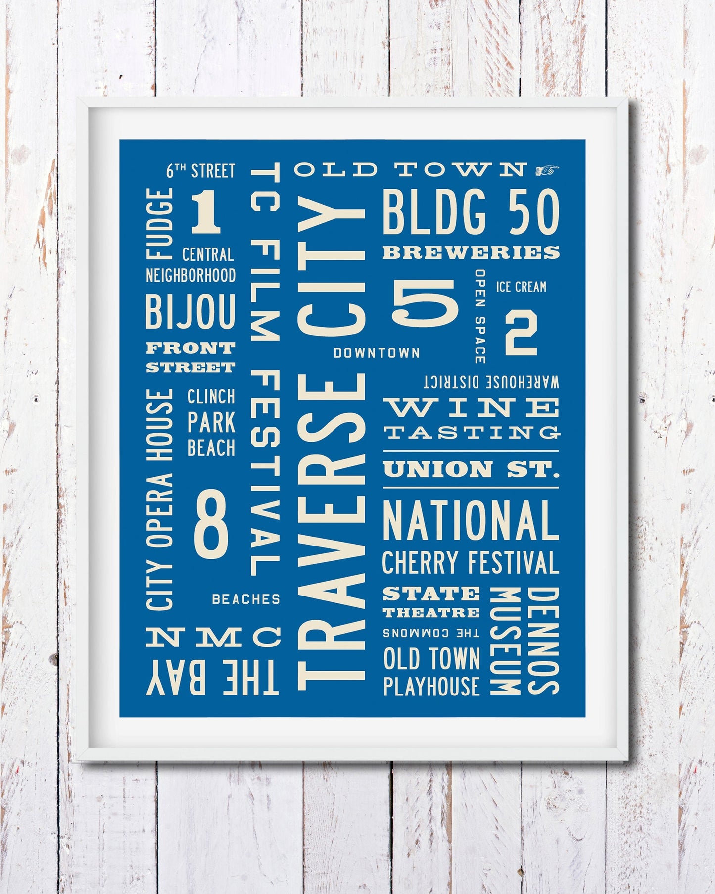 Traverse City Modern Word Art Print - Transit Design