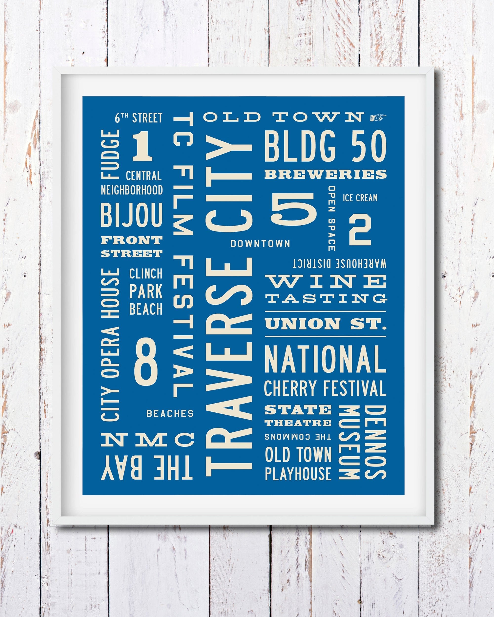Traverse City Modern Word Art Print - Transit Design
