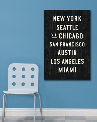 U.S. Cities Transit Sign, Travel Art - Transit Design