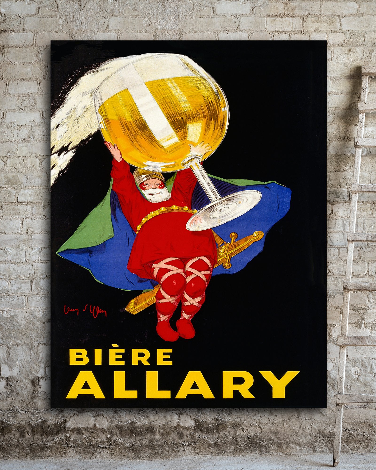 Vintage Biere Allary Poster by Leonetto Cappiello - Oversized Canvas wall art- Transit Design