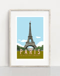 Framed Vintage Paris Travel Poster, Eiffel Tower Poster
