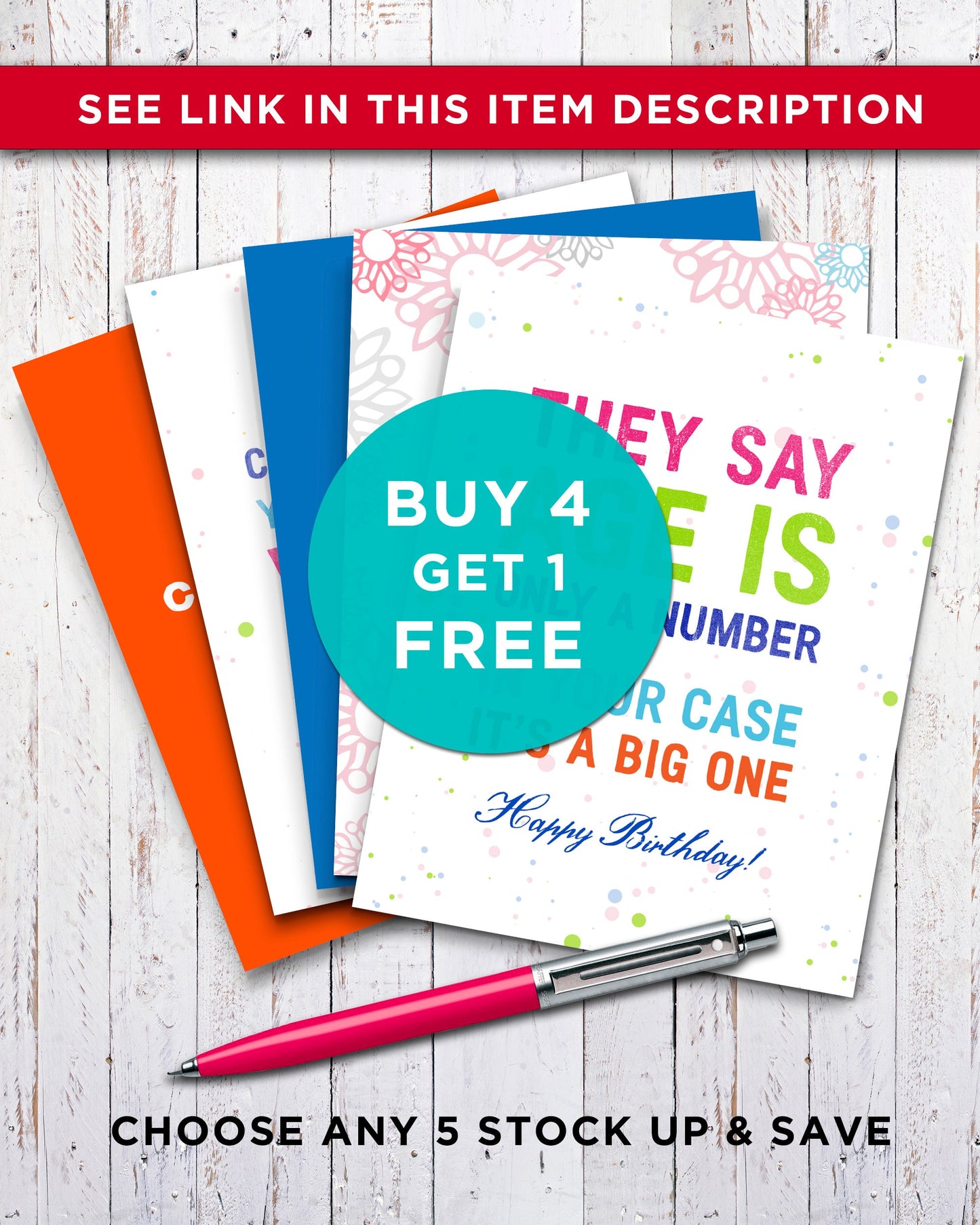 Greeting card deals from Transit Design, Buy 4 get 1 free